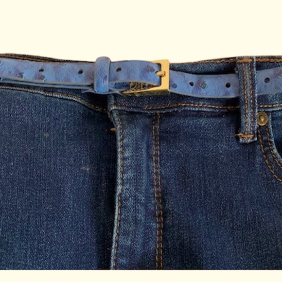 1/2” TEXTURED BLUE SKINNY BELT - Picture 6 of 8